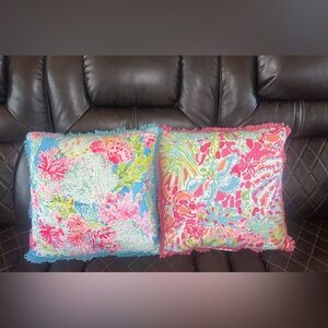 Lilly Pulitzer Multicolor Floral Pillows - Pink, Aqua & Coral
